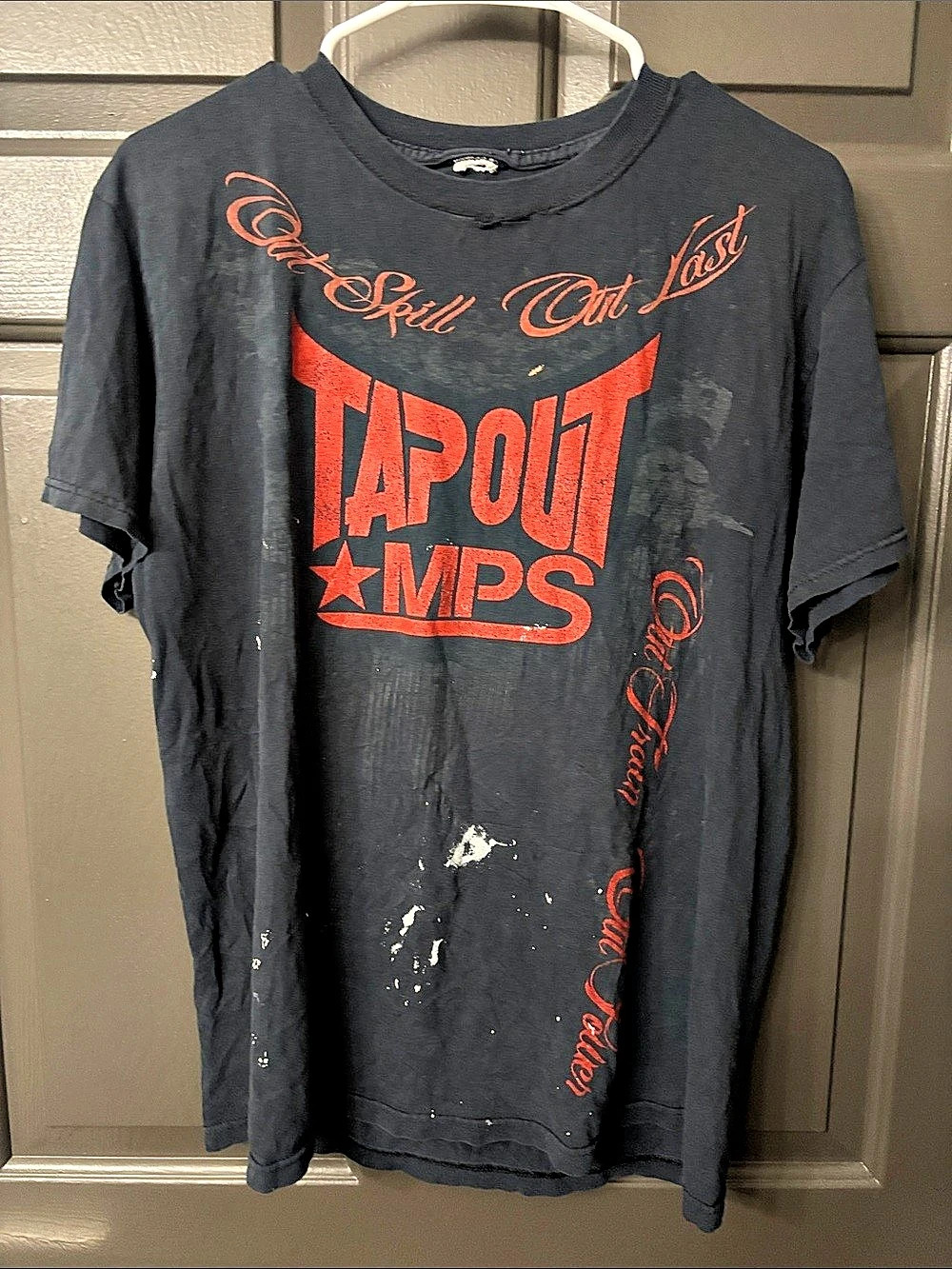 Tapout MPS Out Skill Out Last Graphic Tee in Black & Red